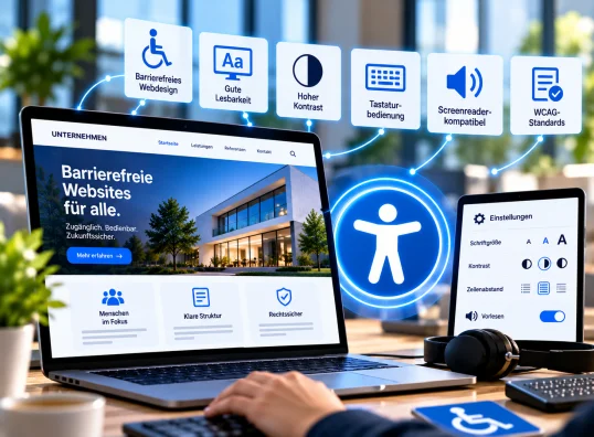Barrierefreies Webdesign mit guter Lesbarkeit, Tastaturbedienung und WCAG-Standards