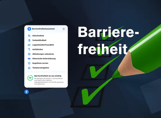 Symbolbild einer barrierefreien Website mit Bedienhilfen f&uuml;r unterschiedliche Nutzergruppen