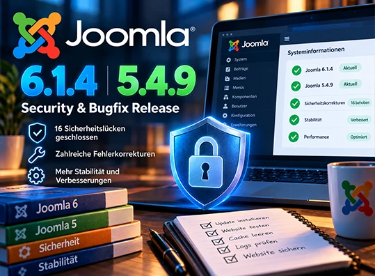 Joomla 6.1.4 und Joomla 5.4.9 Sicherheitsupdate mit wichtigen Security- und Bugfix-Korrekturen