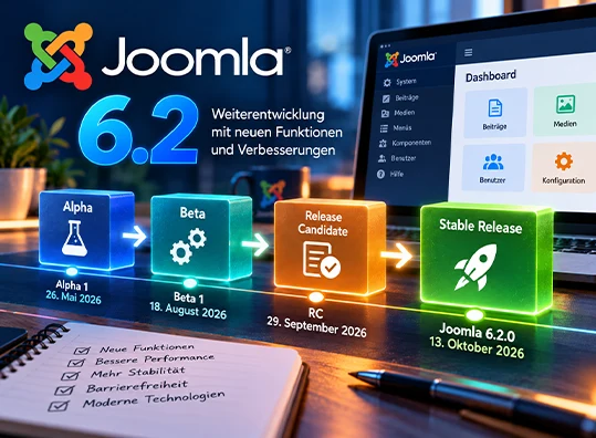 Joomla 6.2 mit neuen Funktionen f&uuml;r Inhaltsbearbeitung, Sicherheit und Administration