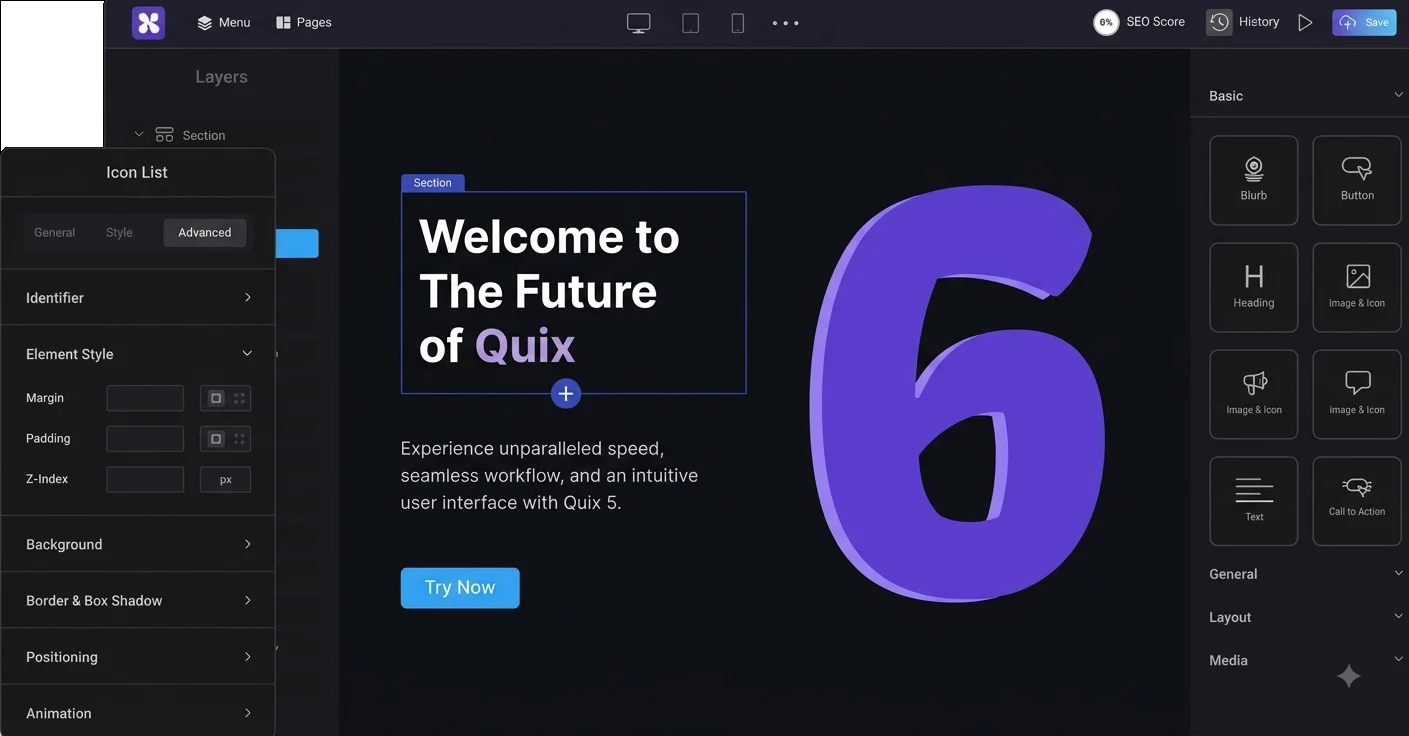 Quix Page Builder f&uuml;r Joomla mit visueller Bearbeitungsoberfl&auml;che und Drag-and-Drop-Funktionen
