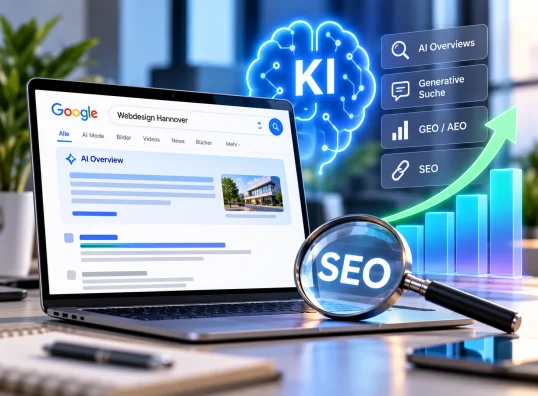 SEO f&uuml;r KI-Suche mit AI Overviews, GEO und AEO