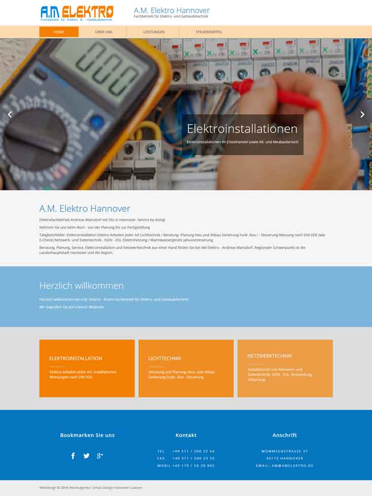 Werbeagentur Hannover - Webdesign Elektroinstallateur Hannover