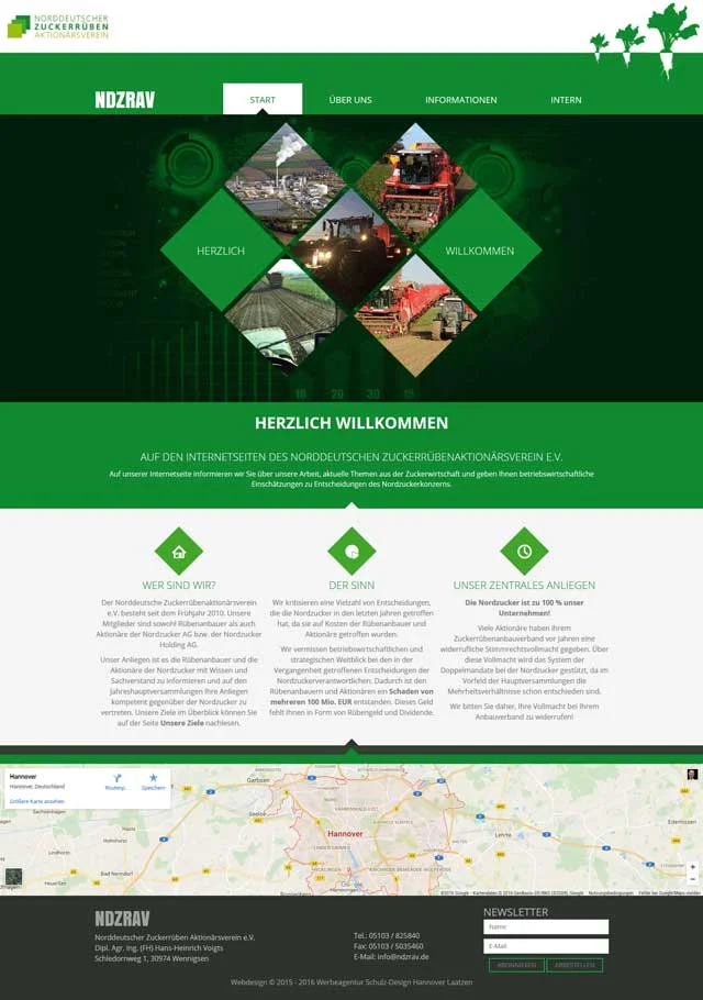 Webdesign Norddeutscher Zuckerr&uuml;benaktion&auml;rsverein
