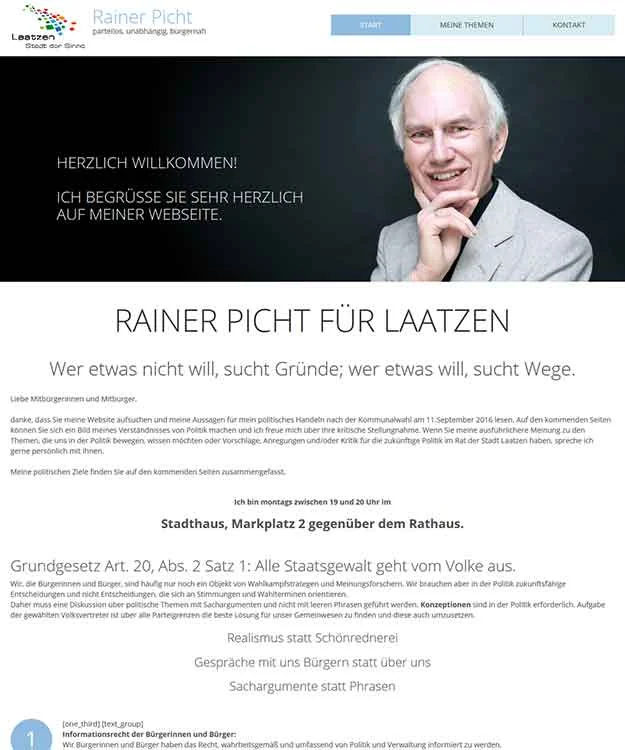 Webdesign Politiker Rainer Picht Laatzen