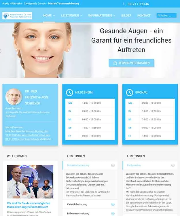 Webdesign Referenz Augenarzt Hildesheim