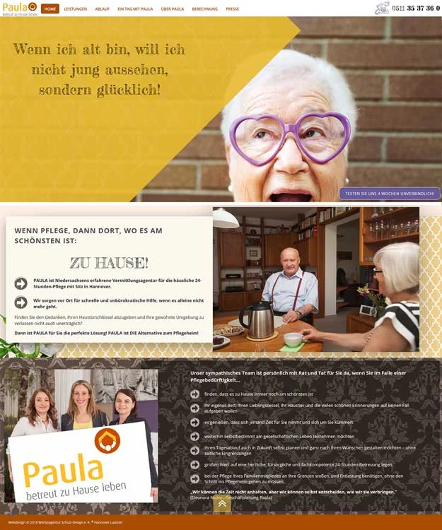 Werbeagentur Homepage Paula Pflege UG Elena Nozon Hannover