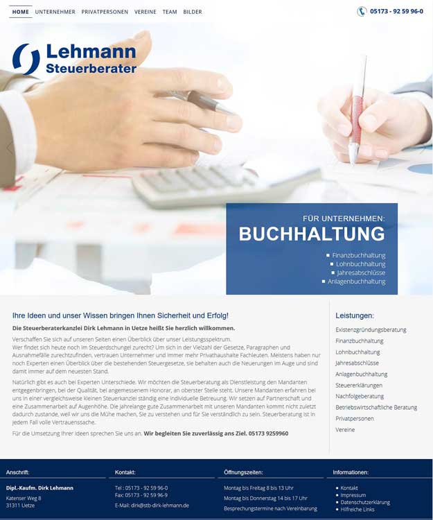Werbeagentur Uetze - Webdesign Steuerberater Uetze Werbung