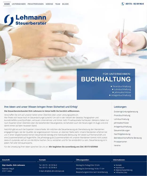 Werbeagentur Uetze - Webdesign Steuerberater Uetze Werbung