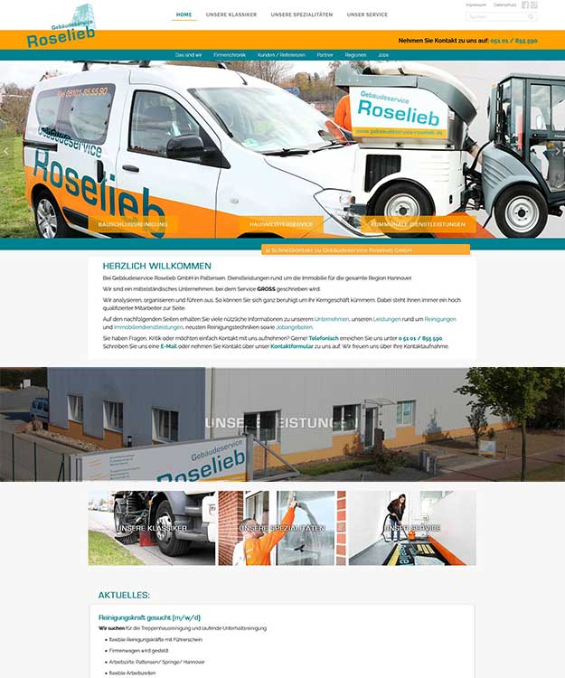 Webdesign Werbeagentur Pattensen Geb&auml;udeservice Roselieb GmbH