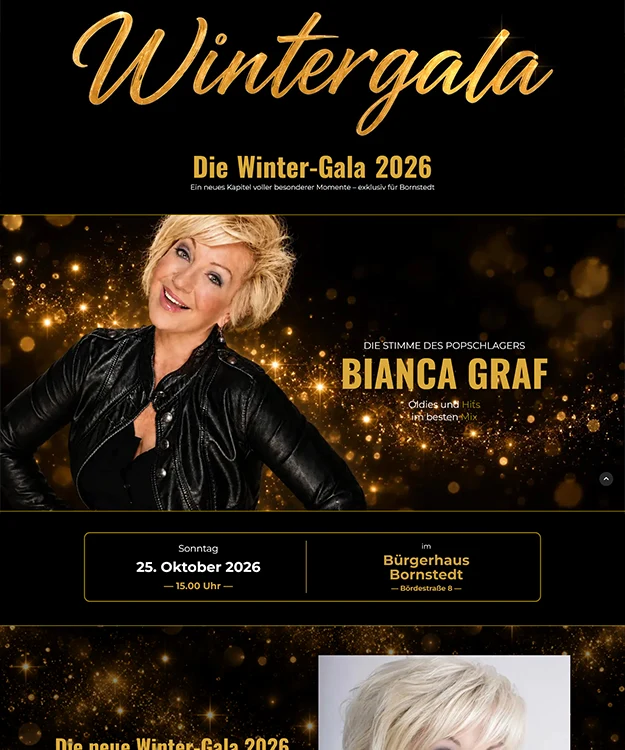 Webdesign Hannover Referenz Winter-Gala by David Siedek mit moderner Joomla 5.2 Event-Website