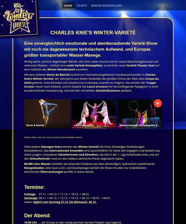 Webdesign Winter-Variet&eacute;