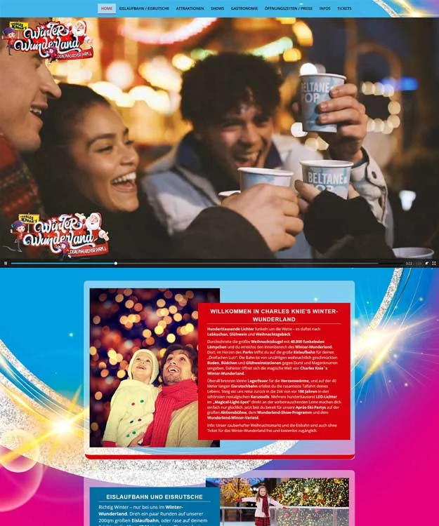 Werbeagentur f&uuml;r Charles Knie Winter-Wunderland Homepage
