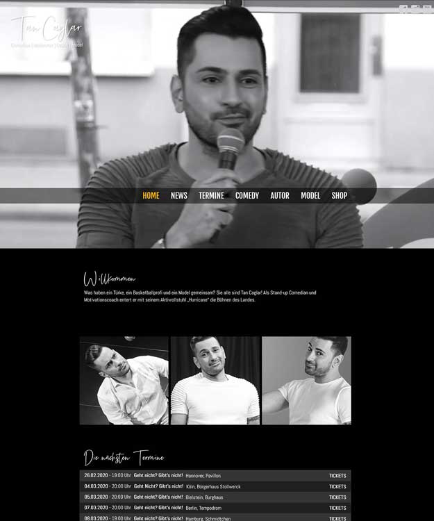 Werbeagentur Hildesheim - Webdesign Tan Caglar Comedian Model Coach Sportler Hildesheim K&ouml;ln