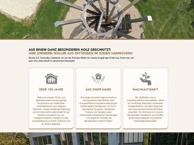 Neue Website f&uuml;r die Zimmerei M&uuml;ller aus Pattensen