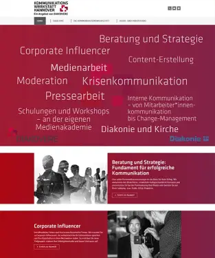 Webdesign Hannover Referenz DIAKOVERE Kommunikationswerkstatt Hannover mit moderner Joomla 5 Website für Kommunikation und Seminare