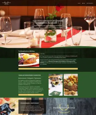 Webdesign Hannover Referenz Restaurant Tiergartensch&auml;nke mit Joomla Website, Corporate Design, Speisenfotos, Wintergarten und Gastronomie-Webdesign