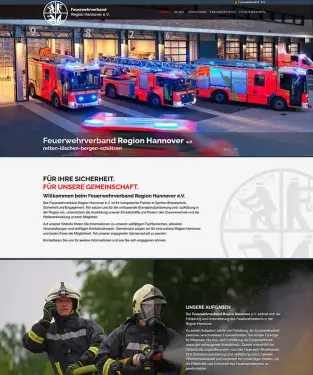 Webdesign Hannover Referenz Feuerwehrverband Region Hannover e. V. mit moderner Joomla 5 Website für Verband, Termine und News