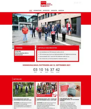 Webdesign Hannover Referenz SPD Pattensen mit Joomla Website zur Kommunalwahl in Pattensen