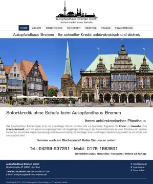 Logoerstellung und Webdesign für Autopfandhaus Bremen von Werbeagentur Schulz-Design